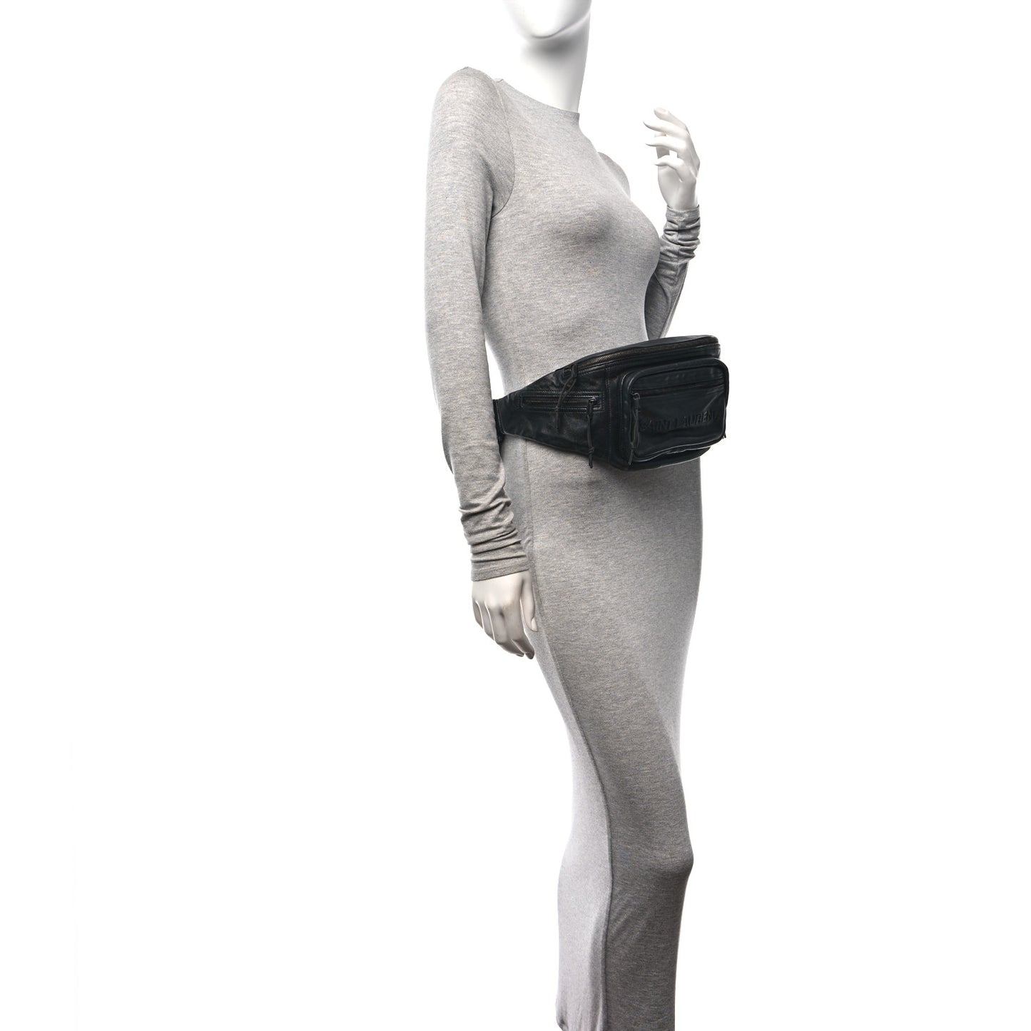 Lambskin Logo Ripstop Body Belt Bag Black