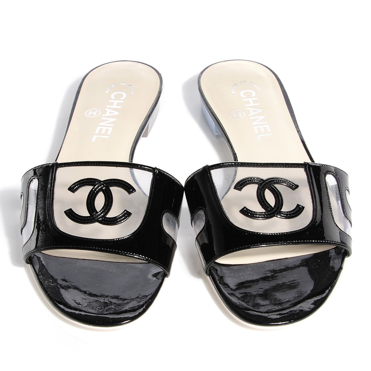 Patent Leather CC Slides 39 Black
