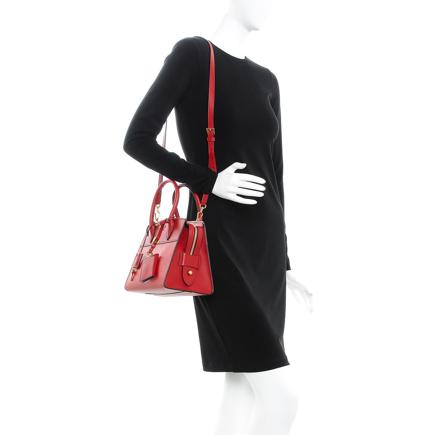 Saffiano City Calf Small Esplanade Tote Rosso