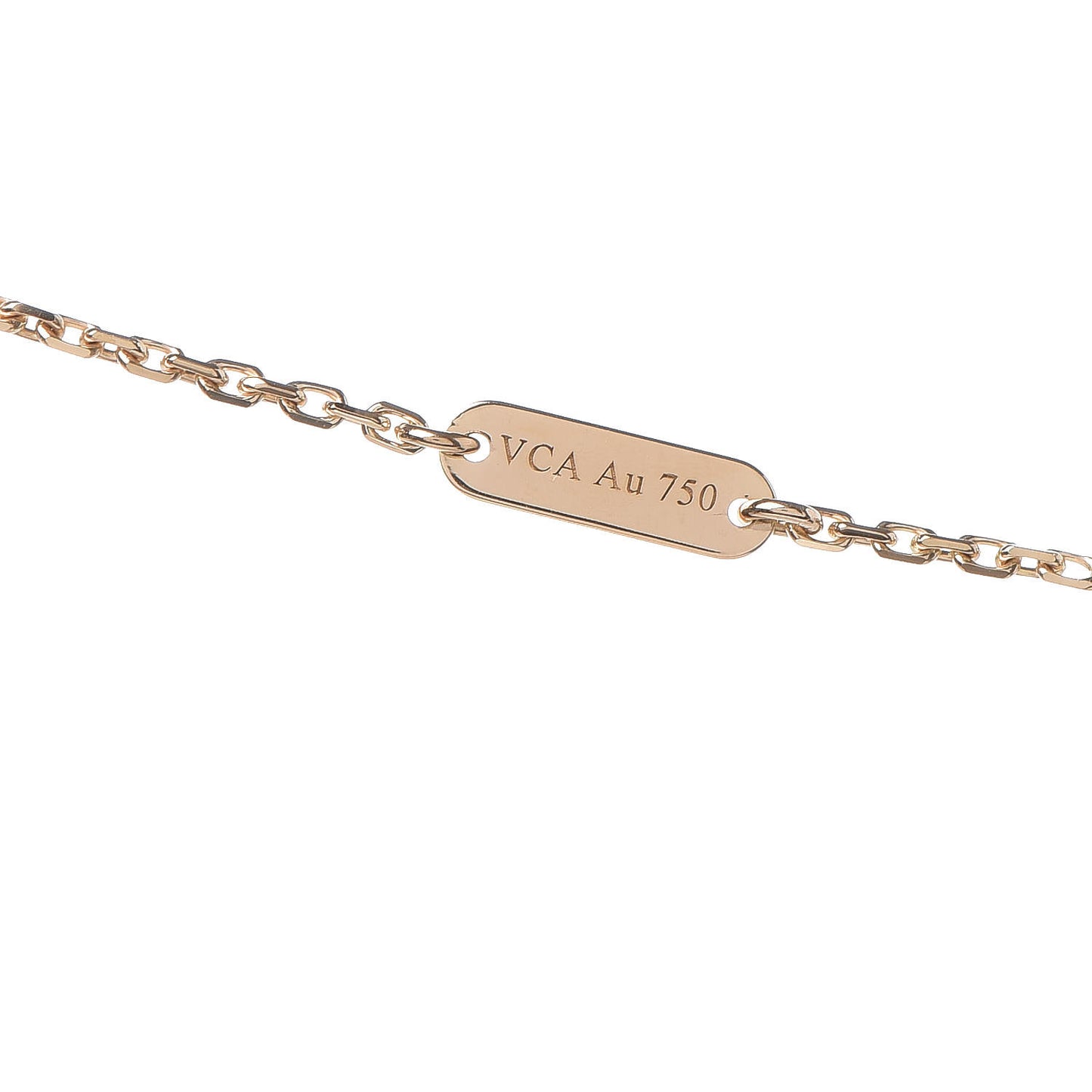 18K Yellow Gold Mother of Pearl Vintage Alhambra Pendant Necklace