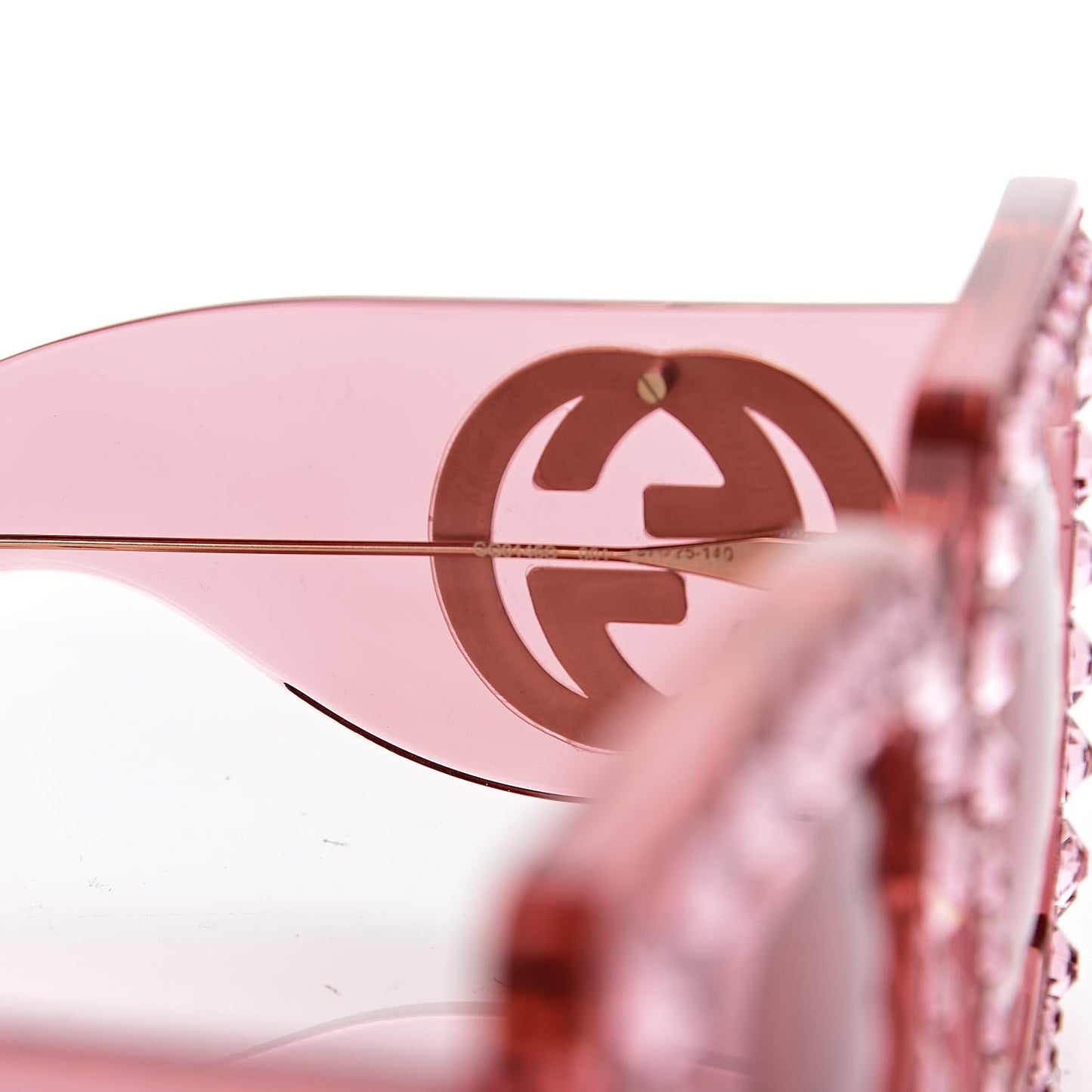 Acetate Crystal Oversize Sunglasses GG0145S Pink