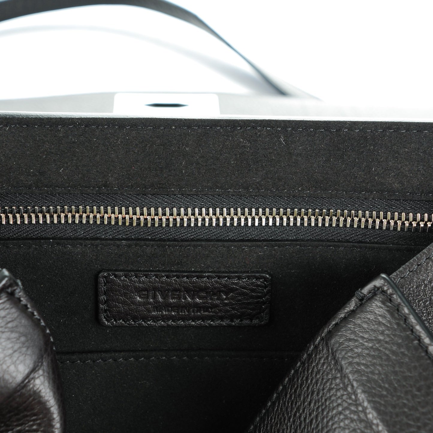 Grained Calfskin Small Shark Lock Satchel Black