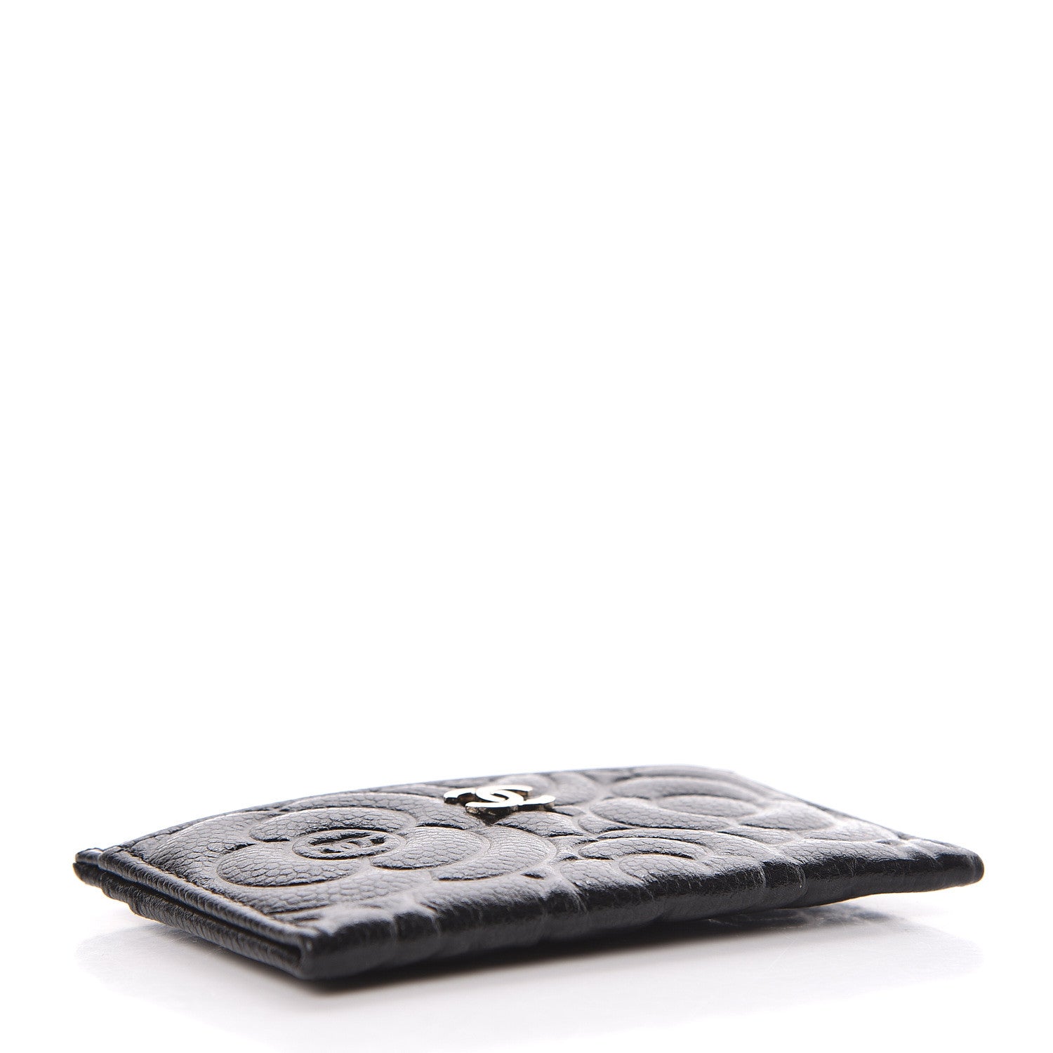 Chanel Caviar Camellia Embossed Card Holder Black 4 of 9