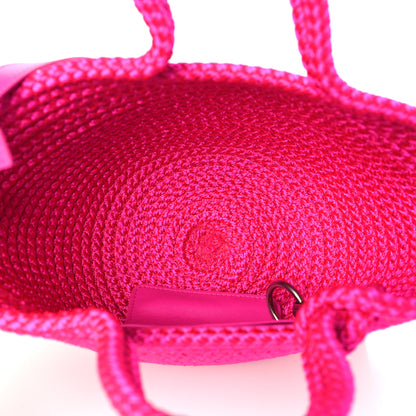 Balenciaga Nylon Lambskin Woven Small Ibiza Basket With Strap Lipstick Pink 5 of 9