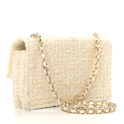 Chanel Tweed Flower Embroidered Flap Bag Ecru White 3 of 11