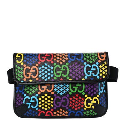 Gucci GG Supreme Monogram Psychedelic Slim Belt Bag Black 1 of 10