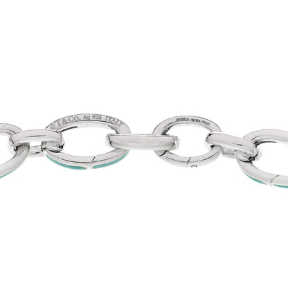 Tiffany Sterling Silver Enamel Clasping Link Bracelet Blue 3 of 3