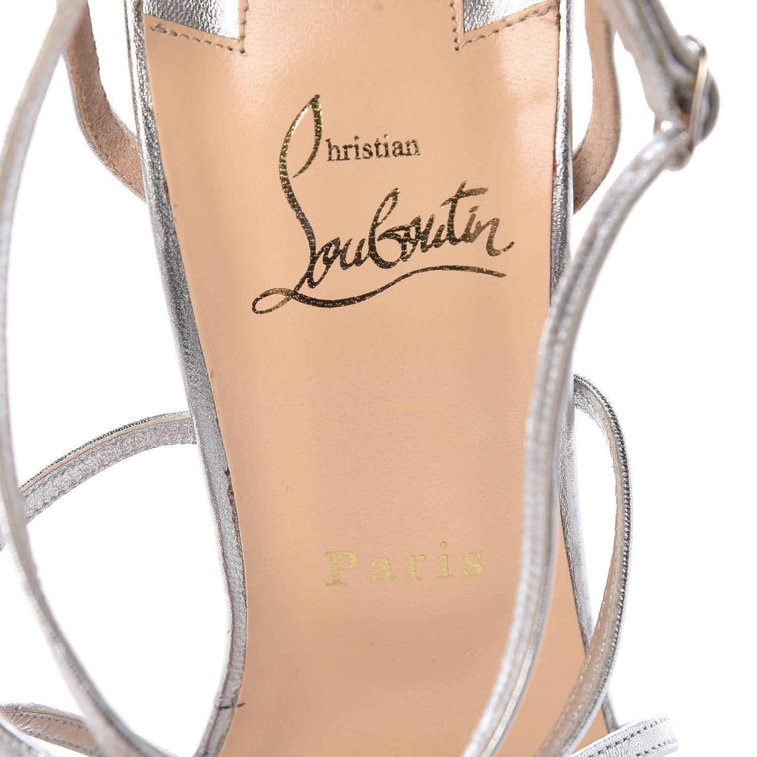 Christian Louboutin Metallic Kidskin Youpiyou 100 Sandals 40 Silver 6 of 8