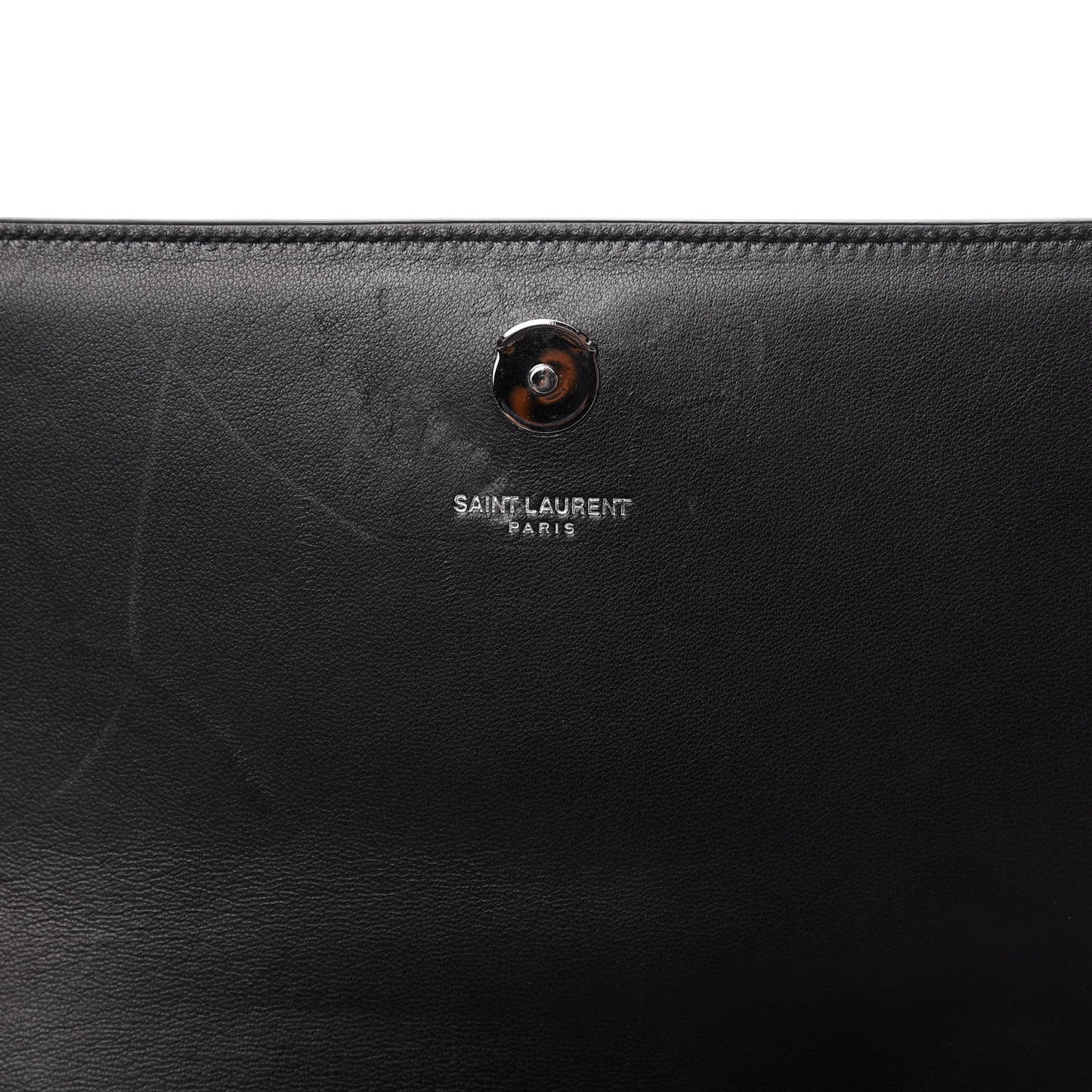 Calfskin Snakeskin Effect Medium Classic Monogram Kate Satchel Black