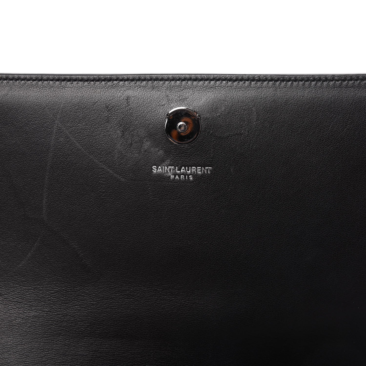 Saint Laurent Calfskin Snakeskin Effect Medium Classic Monogram Kate Satchel Black 9 of 10