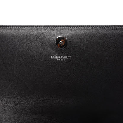 Saint Laurent Calfskin Snakeskin Effect Medium Classic Monogram Kate Satchel Black 9 of 10