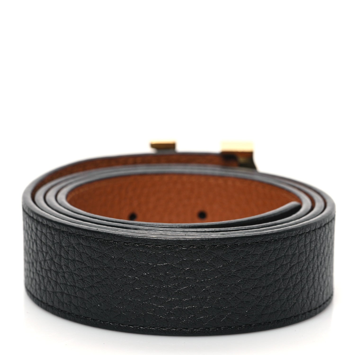 Louis Vuitton Taurillon Calfskin 30mm LV Initiales Reversible Belt 85 34 Black 2 of 4