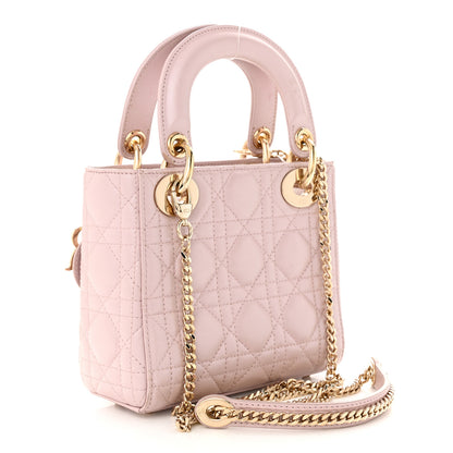 Christian Dior Lambskin Cannage Mini Lady Dior Rose Clair 3 of 14