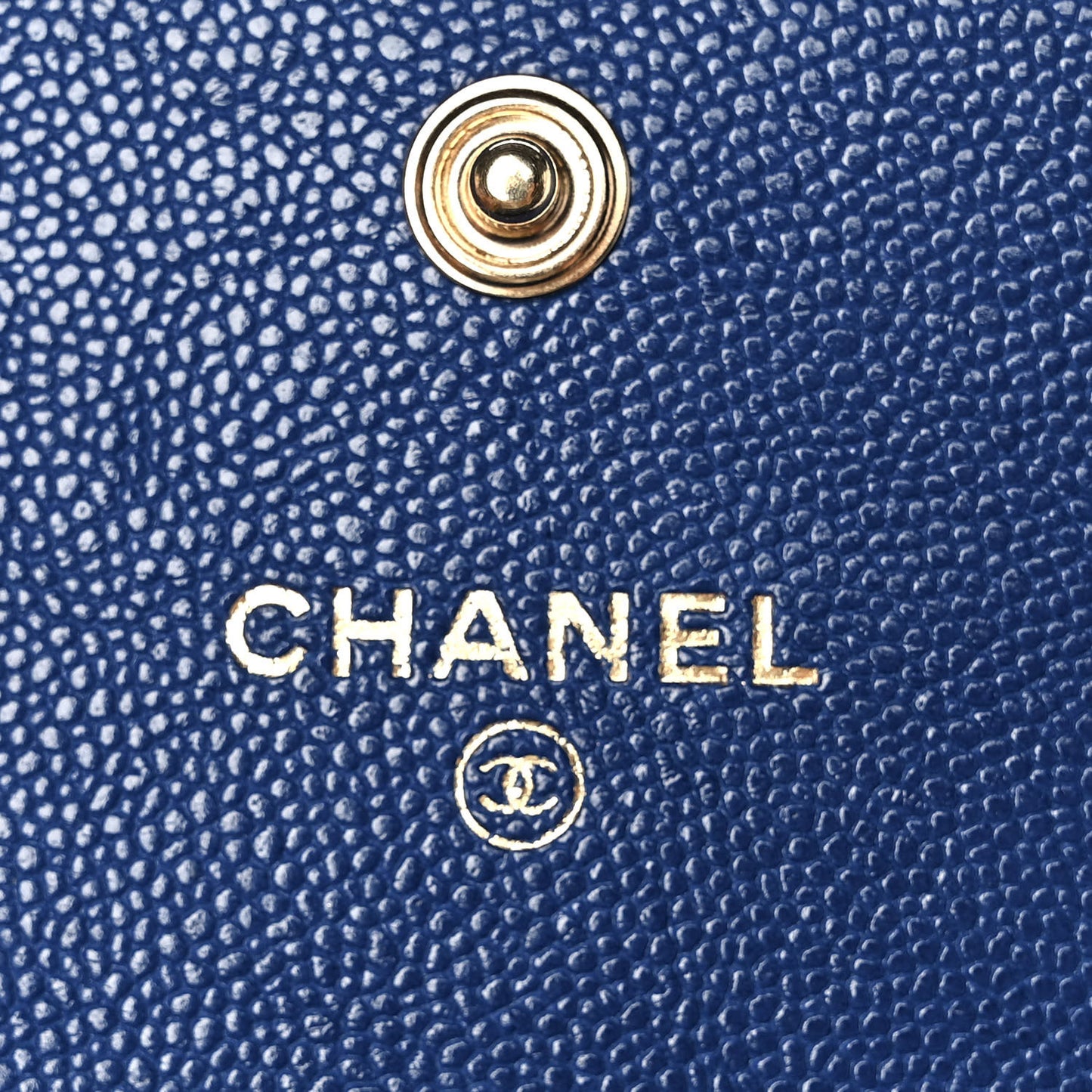 Caviar Quilted Boy Card Holder Wallet Blue