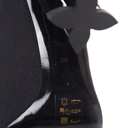 Louis Vuitton Stretch Fabric LV Black Heart Sock Ankle Boots 39 Black 7 of 8