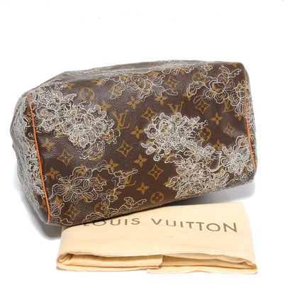 Louis Vuitton Monogram Dentelle Speedy 30 Silver 4 of 6