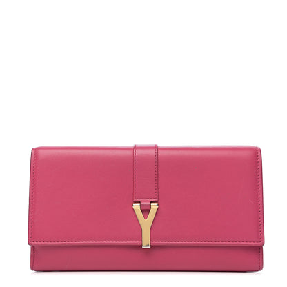 Saint Laurent Calfskin Classic Y Ligne Clutch Fuchsia 1 of 12