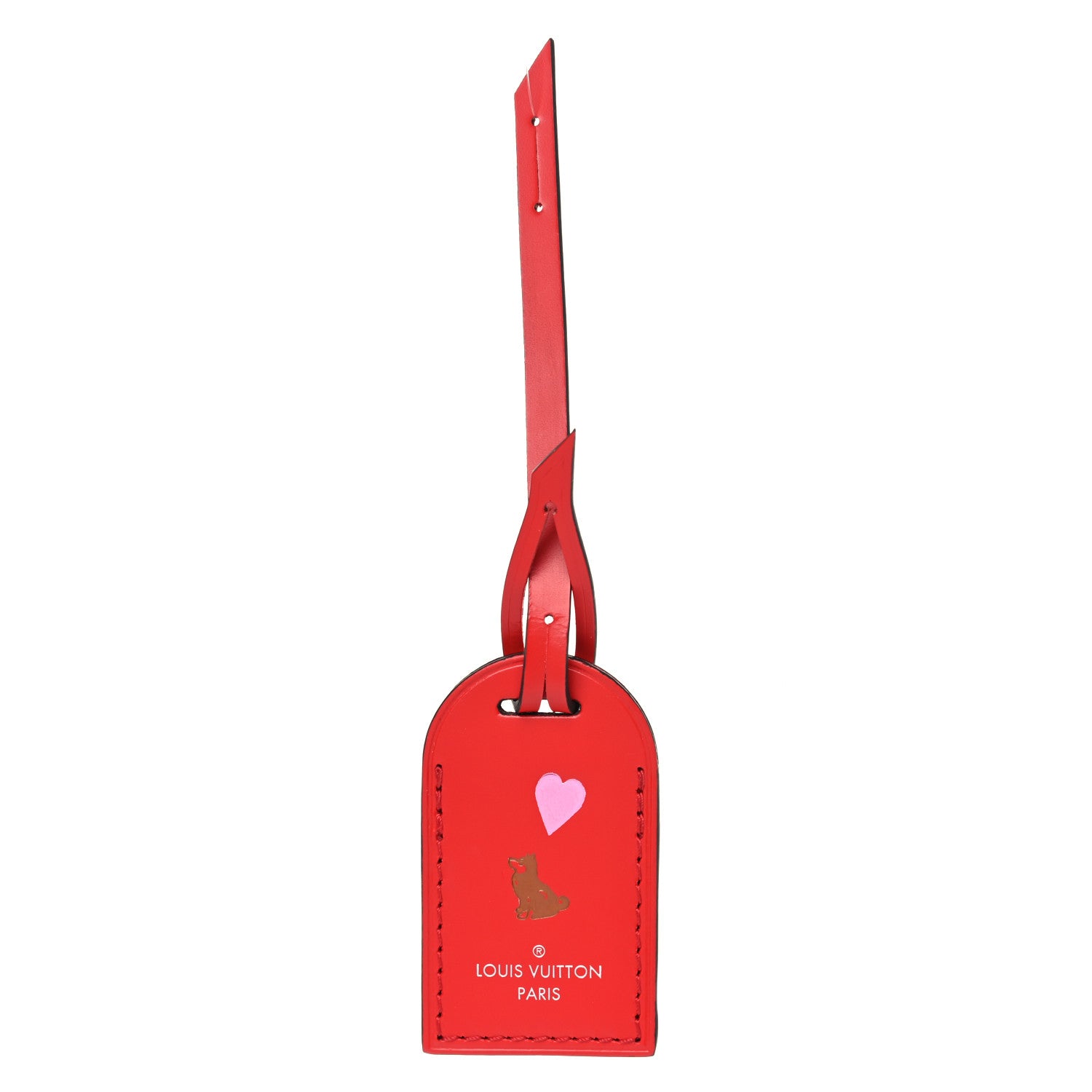 Louis Vuitton Calfskin Luggage Tag Red 1 of 4