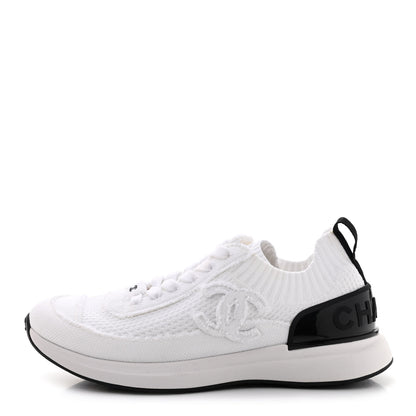 Chanel Fabric Logo Sneakers 37 White 1 of 9