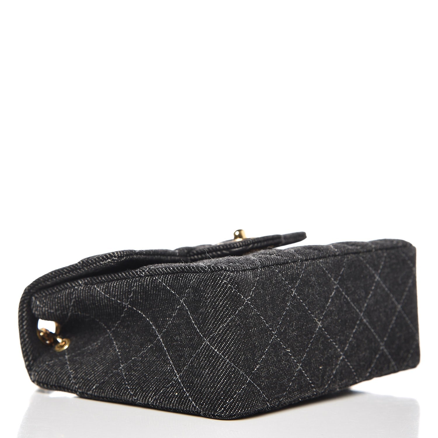Chanel Denim Quilted Mini Square Flap Black 4 of 9