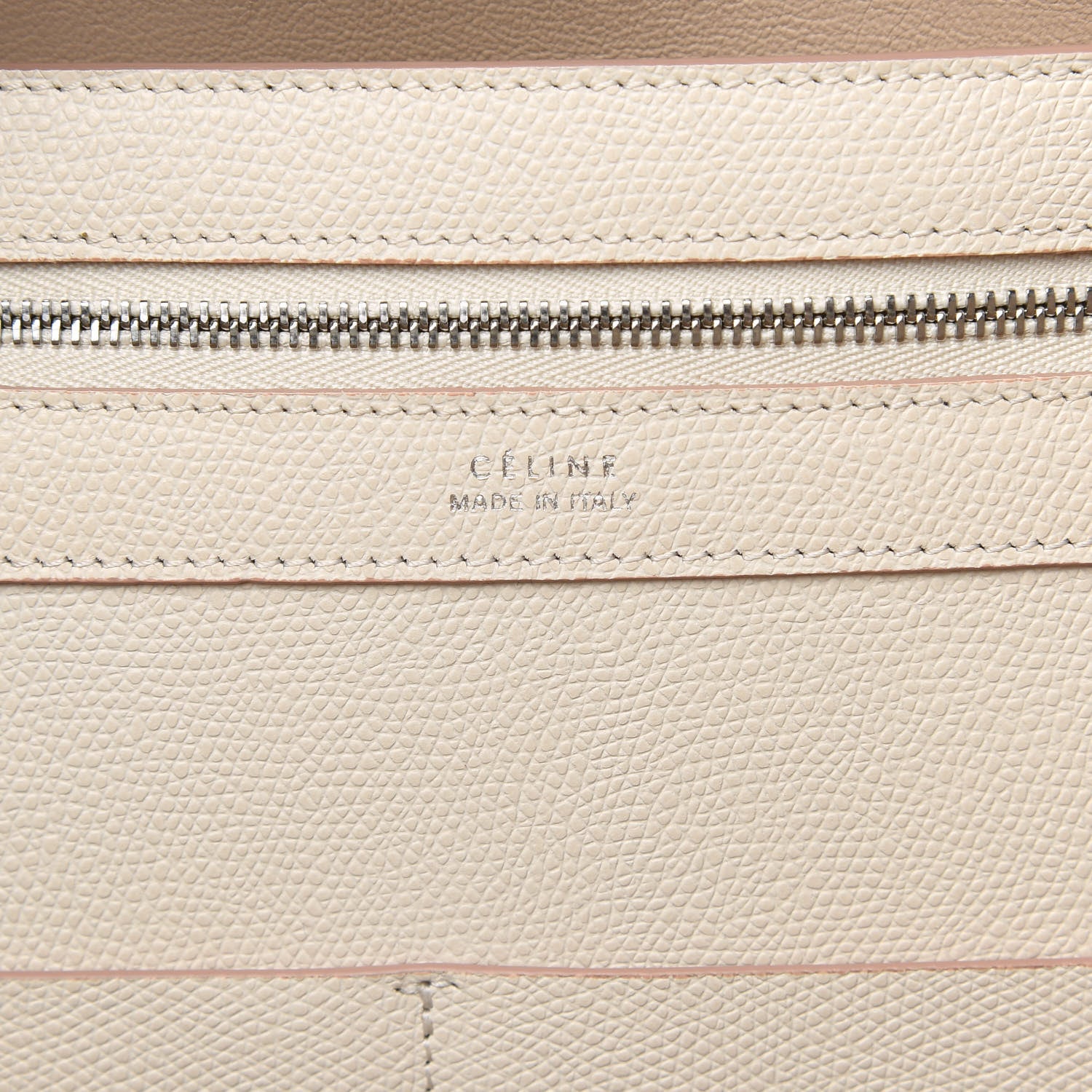 Celine Grained Calfskin Medium Horizontal Cabas Phantom White 6 of 11