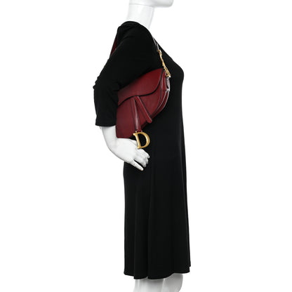Christian Dior Shiny Goatskin Saddle Bag Dark Red 2 of 11