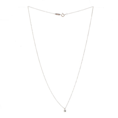 Tiffany 18K Rose Gold Diamond .12ct Solitaire Pendant Necklace 1 of 7