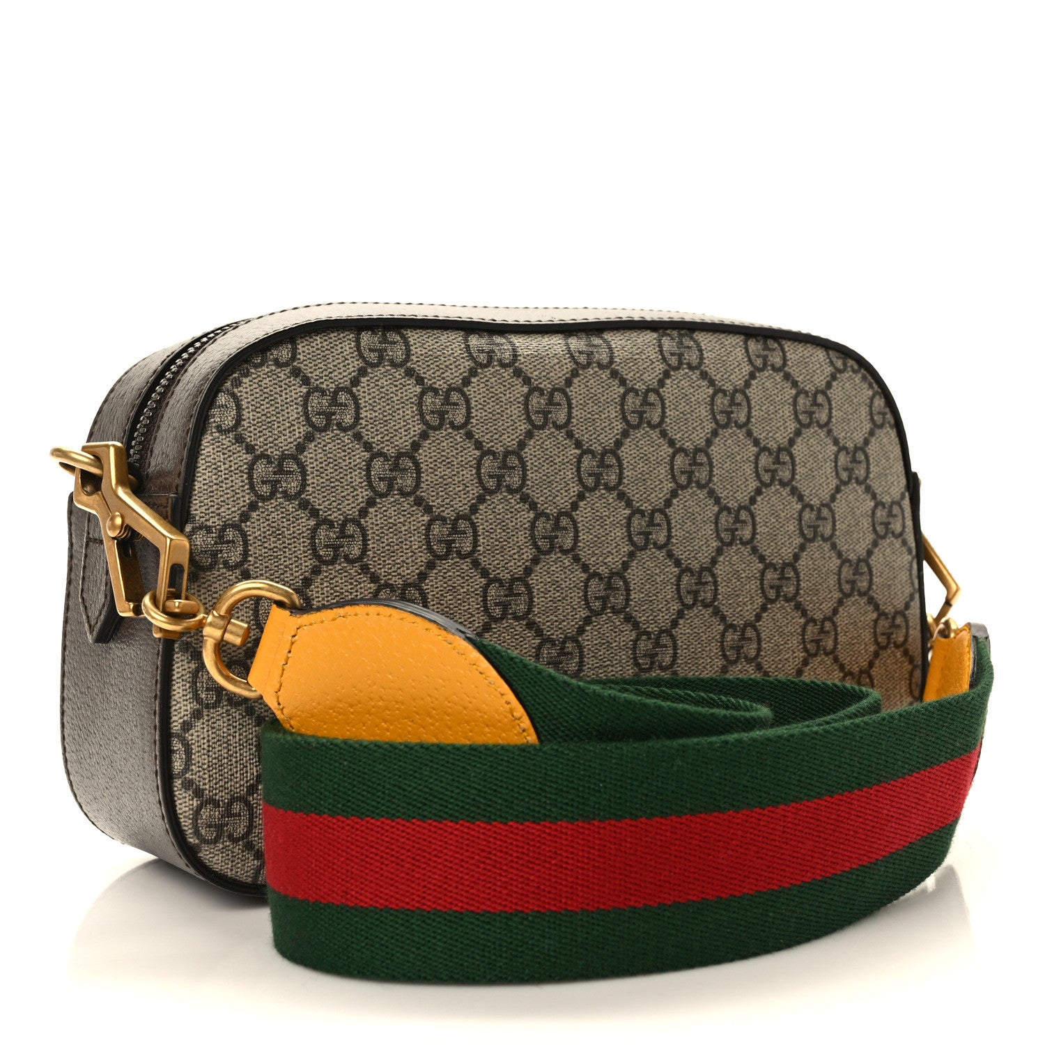 Gucci GG Supreme Monogram Web Neo Vintage Shoulder Bag Beige New Acero Crop 3 of 12