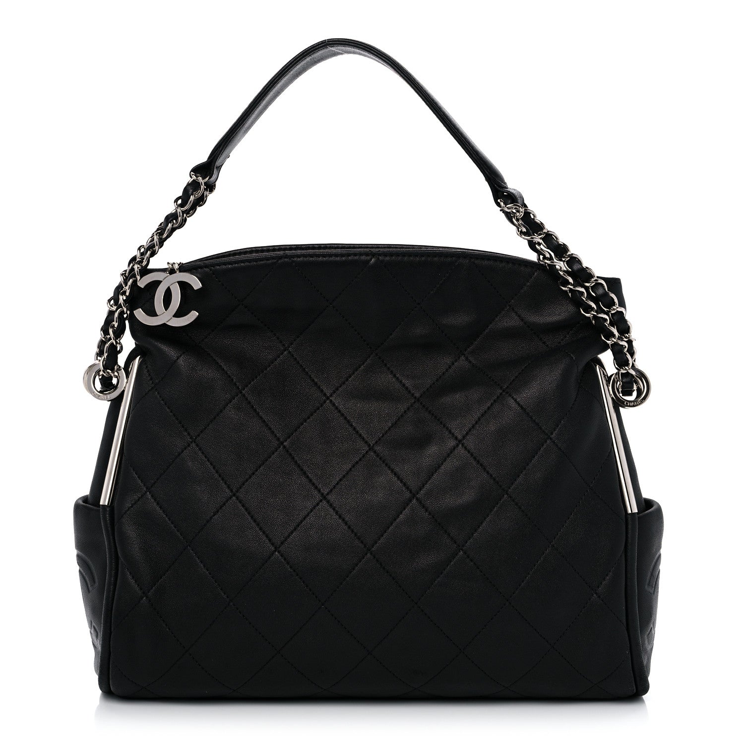 Chanel Lambskin Stitched Medium Ultimate Soft Tote Black 1 of 12