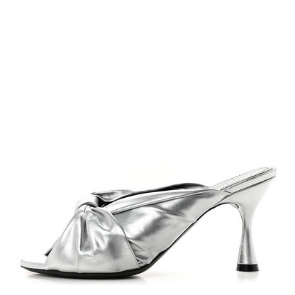 Balenciaga Metallic Smooth Nappa Drapy 80mm Sandals 37.5 Silver 1 of 9