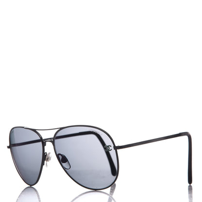 Chanel Aviator CC Sunglasses 4189-T-Q Black 1 of 9