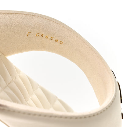Chanel Lambskin Quilted Padded Thong Sandals 39.5 White 8 of 9