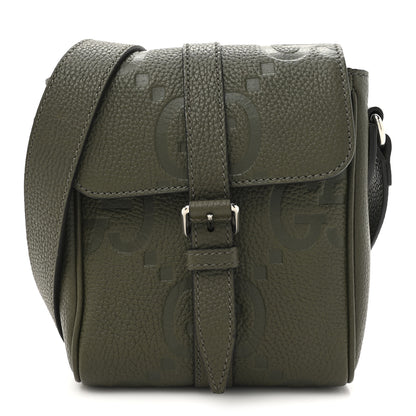 Gucci Piuma Calfskin Jumbo GG Embossed Small Messenger Bag Dark Vine Olive 1 of 10