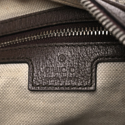 Gucci GG Supreme Monogram Textured Calfskin Web Large Attache Shoulder Bag Beige Ebony New Acero 6 of 13