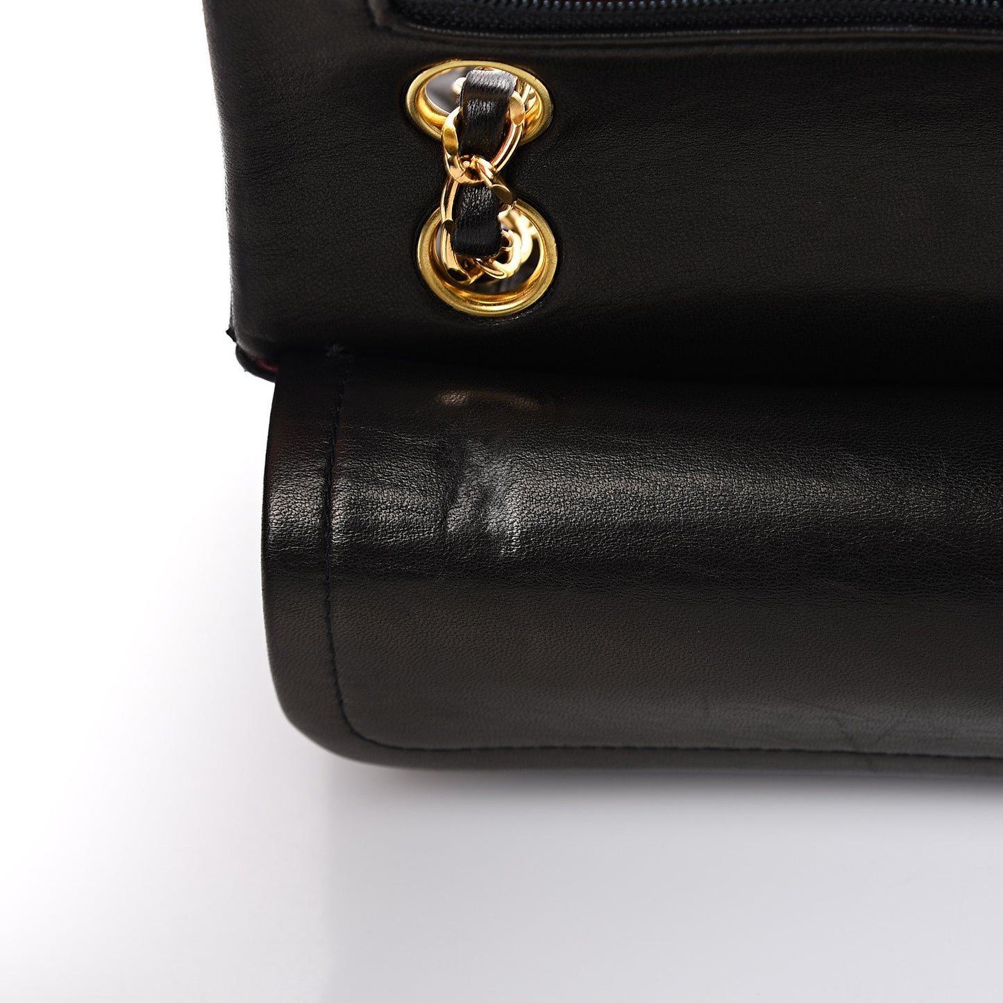 Lambskin Quilted Small Double Flap Black
