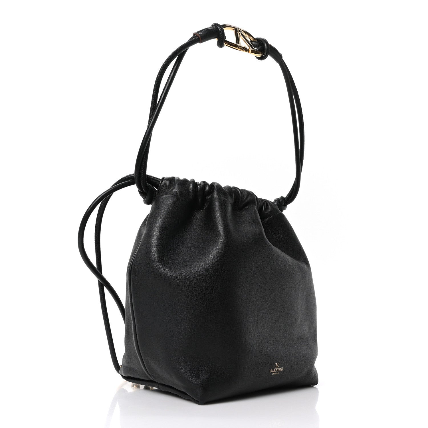 Valentino Garavani Nappa Vlogo Pouf Bucket Bag Black 3 of 9