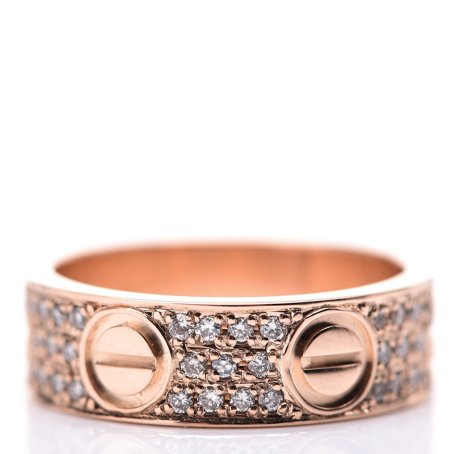 Cartier 18K Pink Gold Diamond 5.5mm LOVE Wedding Paved Band Ring 47 4 6 of 10