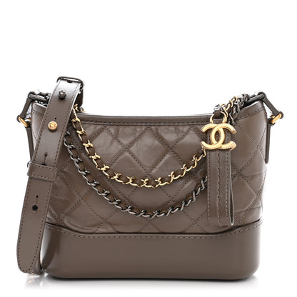 Chanel Aged Calfskin Quilted Small Gabrielle Hobo Grey 1 of 10
