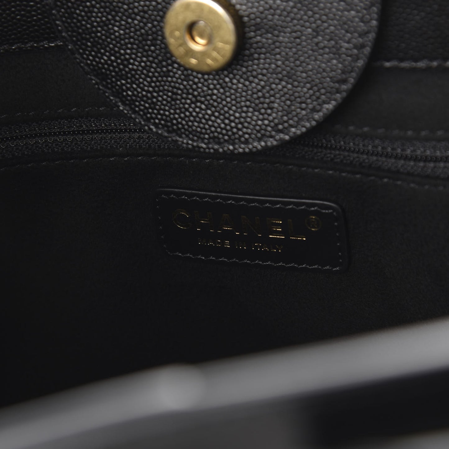 Caviar Small Studded Deauville Tote Black