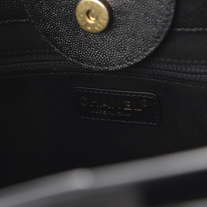 Chanel Caviar Small Studded Deauville Tote Black 8 of 10