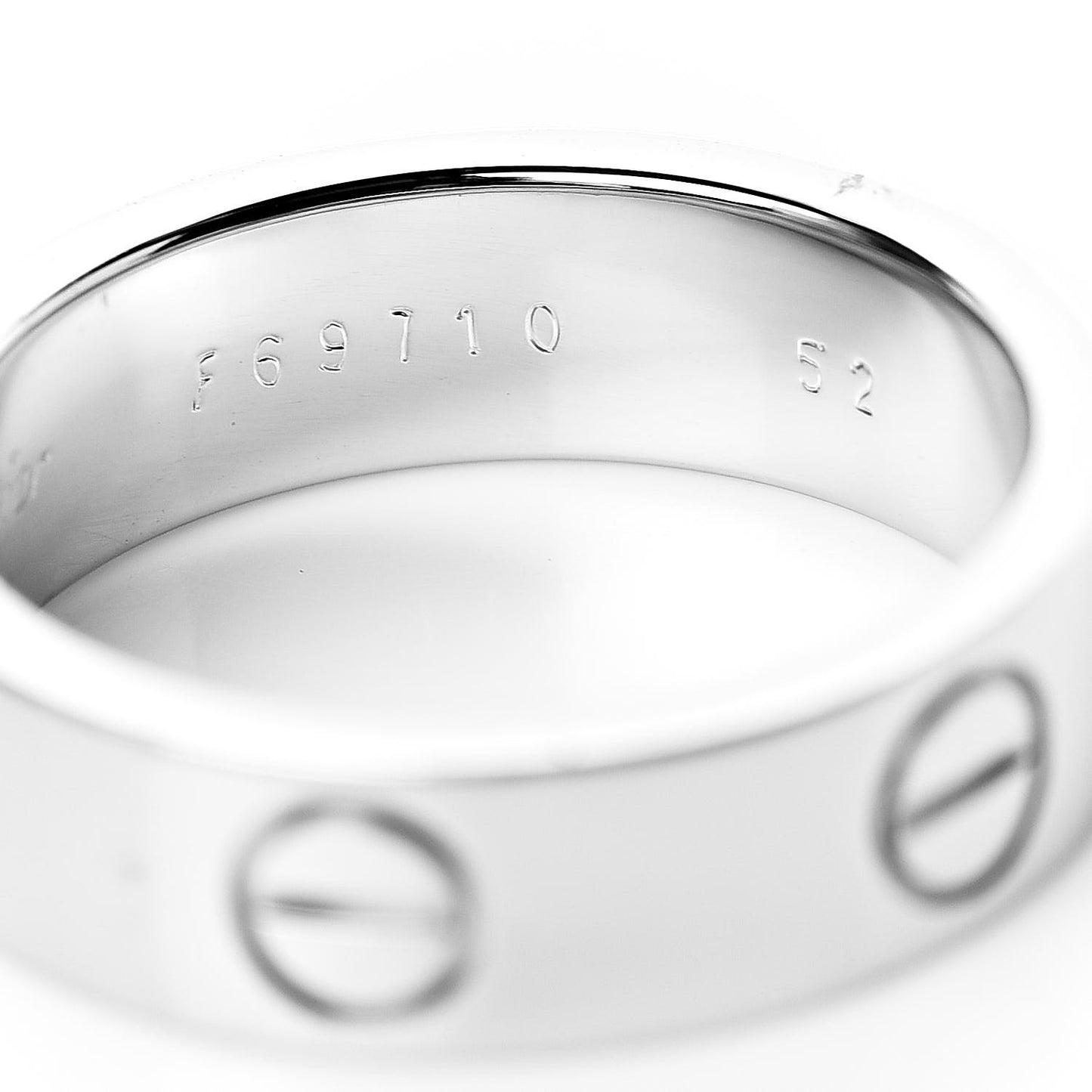 18K White Gold 5.5mm LOVE Ring 52 6