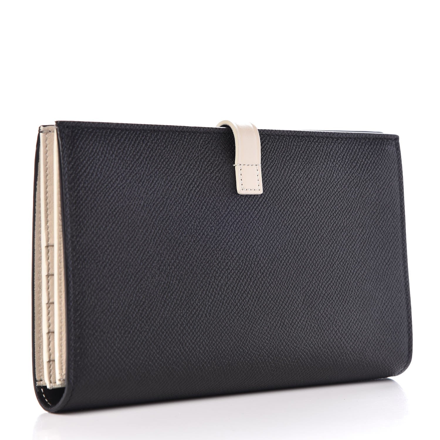 Celine Grained Calfskin Large Multifunction Strap Wallet Black Chalk 3 of 7