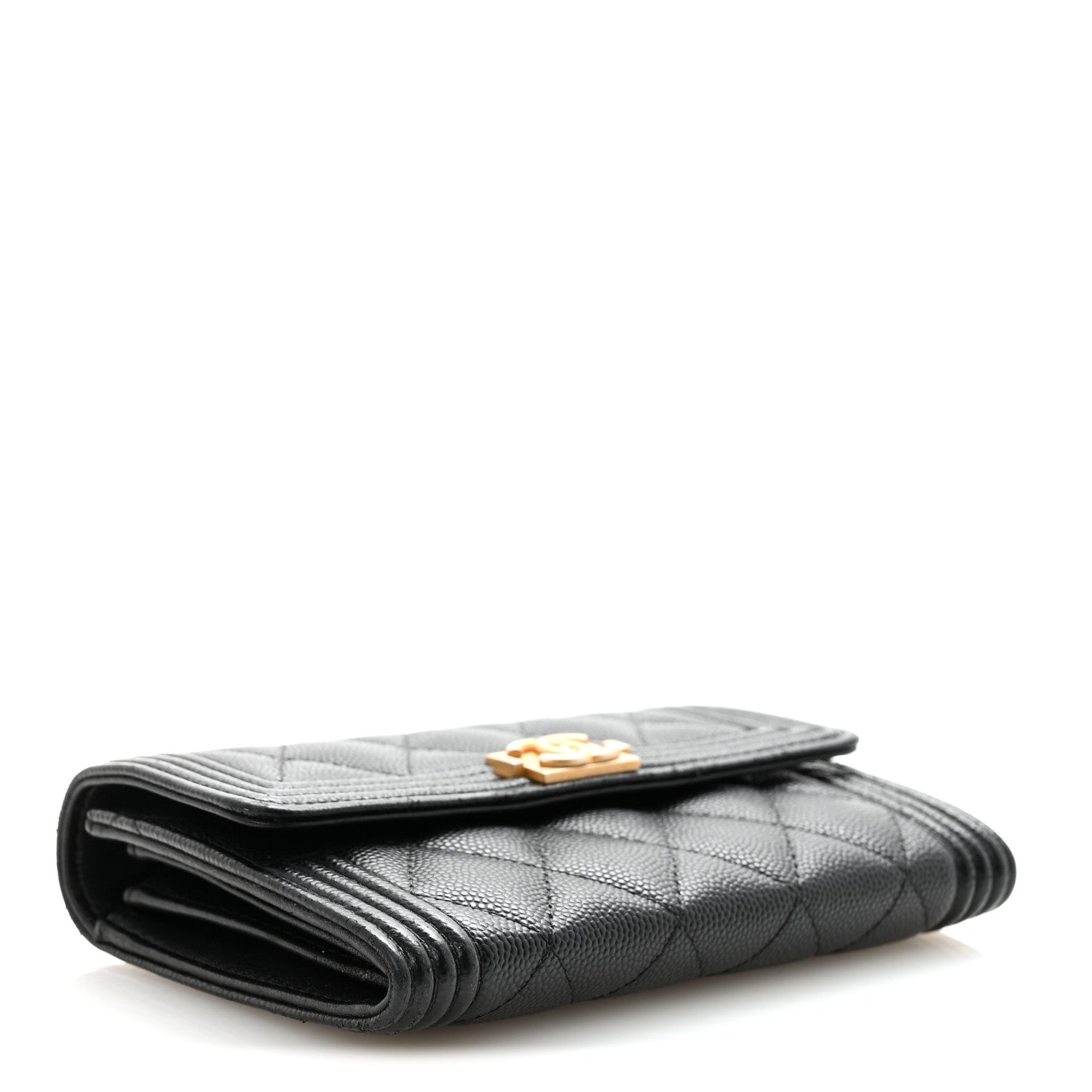 Chanel Caviar Quilted Medium Boy Flap Wallet Black 4 of 10