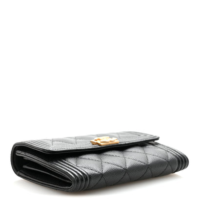 Chanel Caviar Quilted Medium Boy Flap Wallet Black 4 of 10