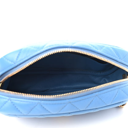 Chanel Lambskin Quilted Camera Case Blue 5 of 9