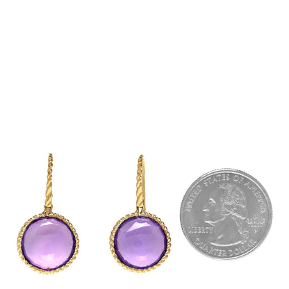 Roberto Coin 18K Yellow Gold Amethyst Ipanema Round Drop Earrings 2 of 5