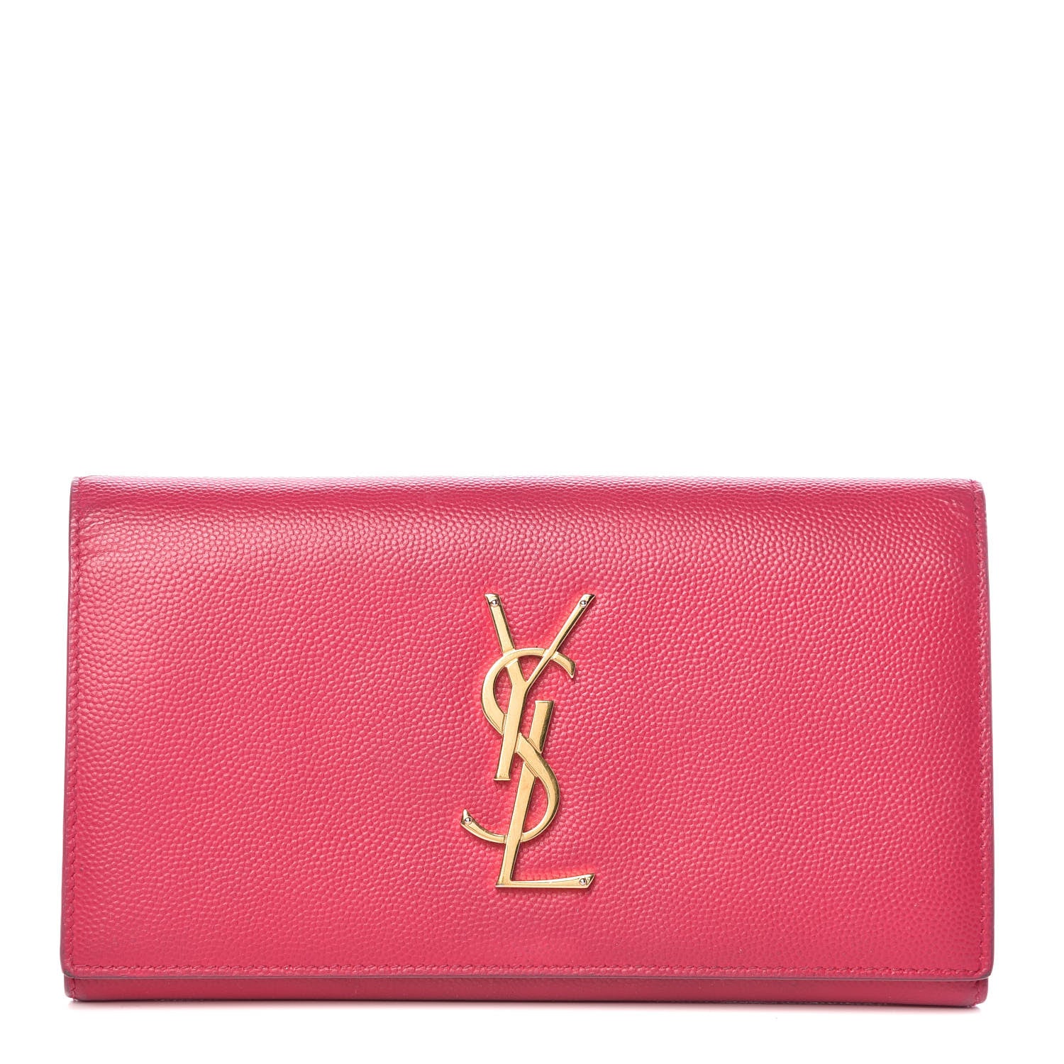 Saint Laurent Grain De Poudre Classic Monogram Cassandre Wallet Fuchsia 2 of 38