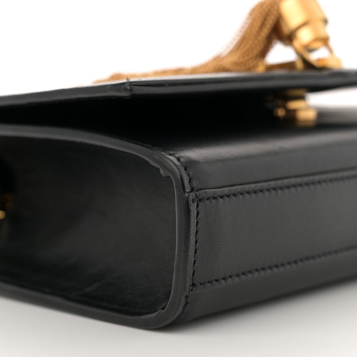 Calfskin Small Classic Monogram Kate Tassel Satchel Black