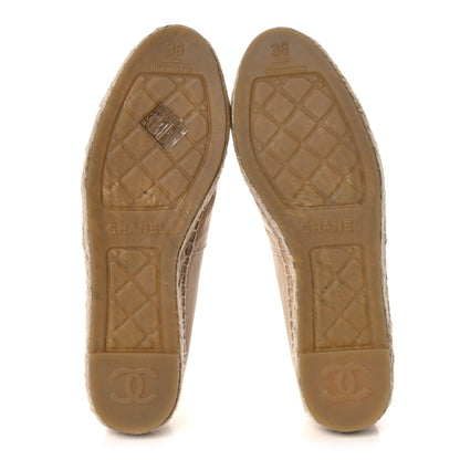 Chanel Lambskin CC Espadrilles 36 Beige Black 5 of 9