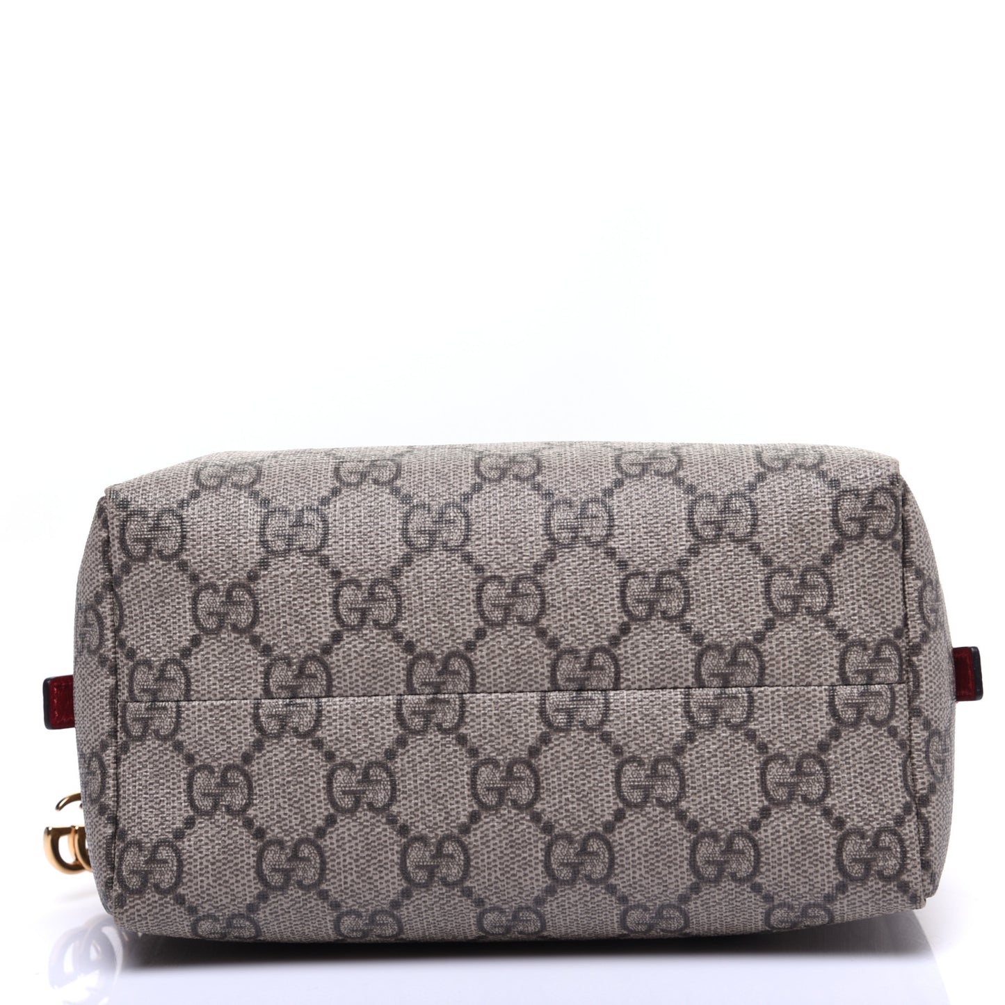 Soft GG Supreme Monogram Calfskin Medium Ophidia Cosmetic Case Beige Ebony Hibiscus Red